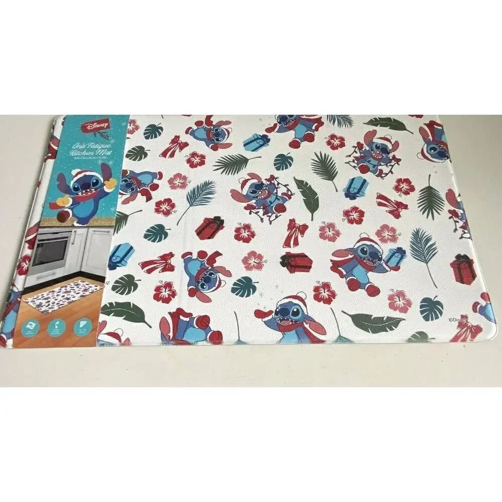 Disney Stitch Anti Fatigue Kitchen Mat 18 X 30”‎ Christmas Santa Hat Holiday NEW